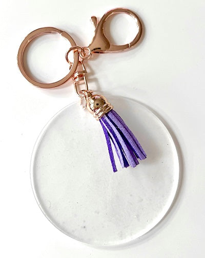 Acrylic Blank Disc Keyring Blue