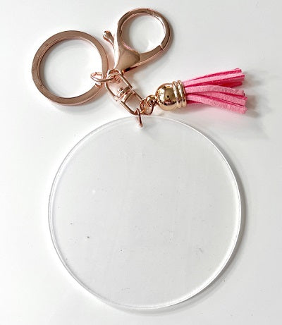 Acrylic Blank Keyring Pink