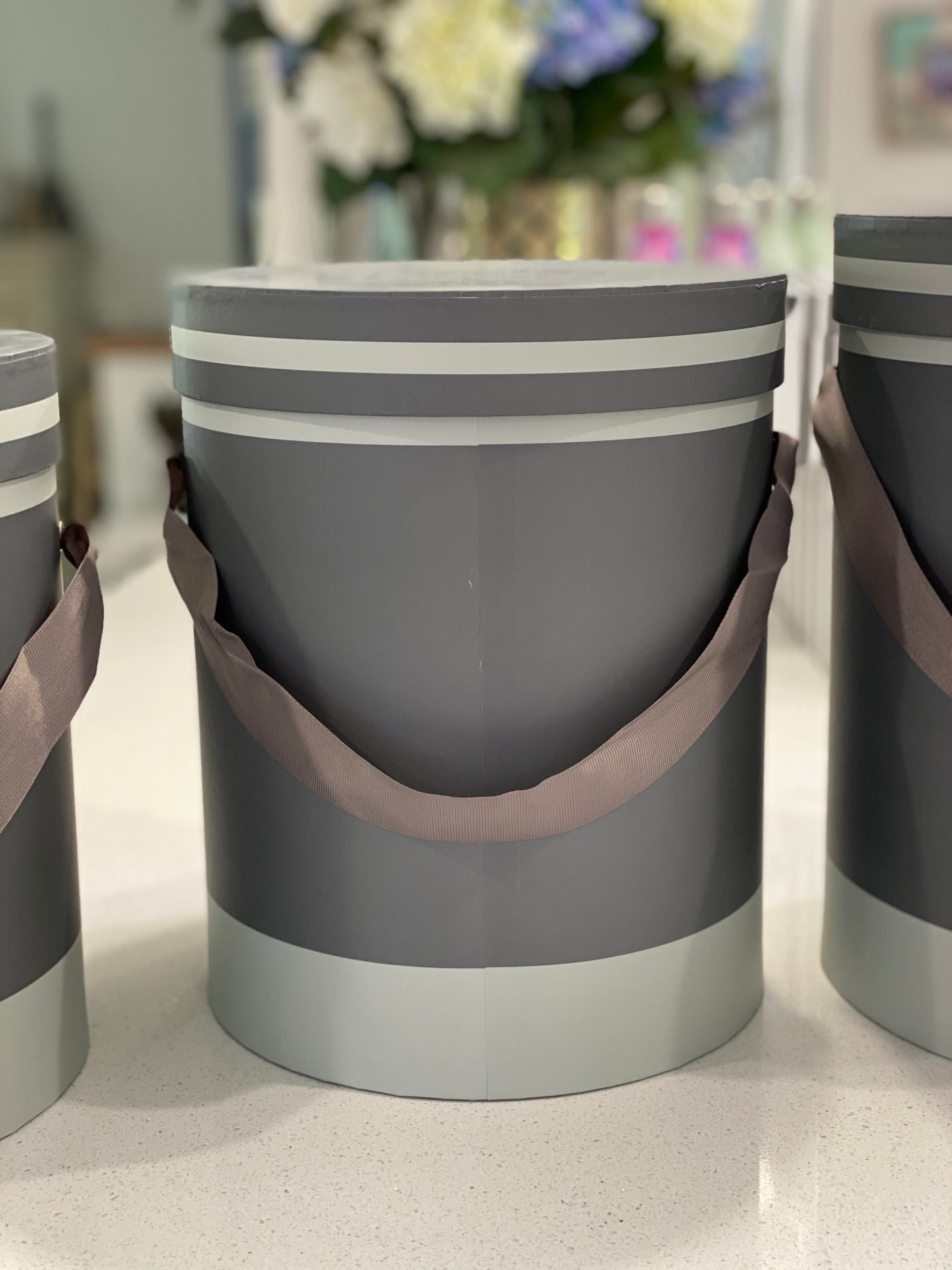 Hat Box Deluxe Set 3 - Charcoal Grey