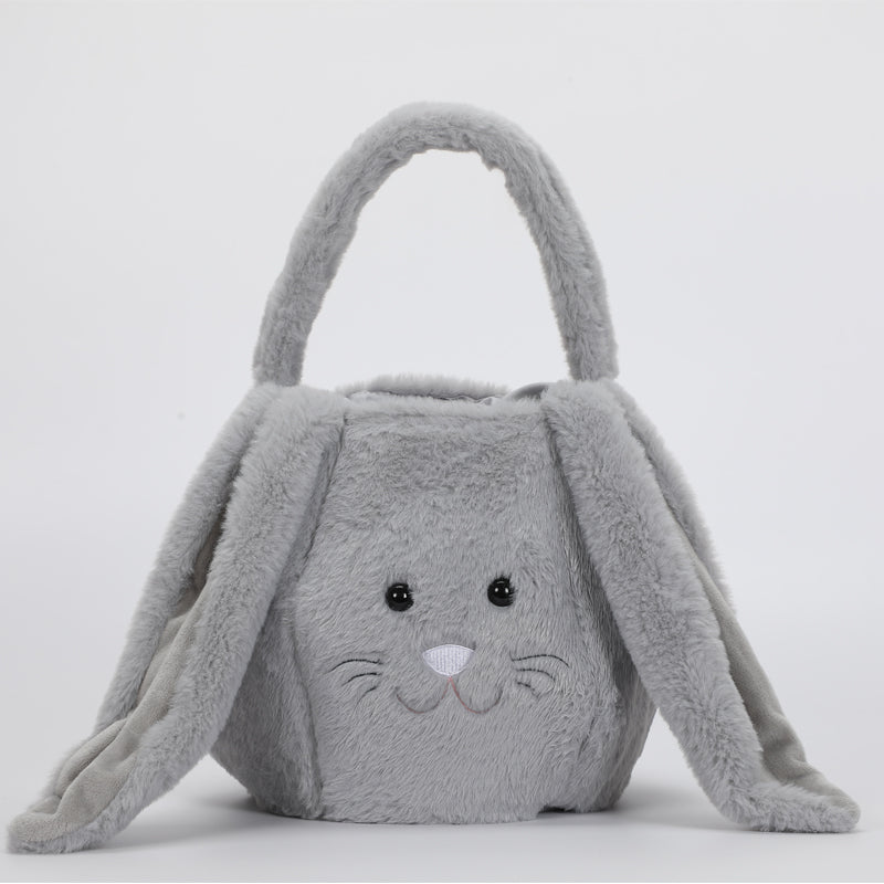 Fluffy Grey Bunny Basket