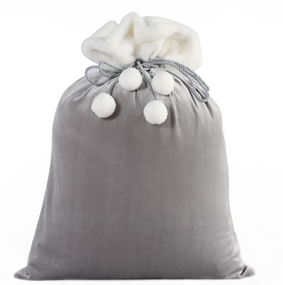 Luxe velvet santa sack silver